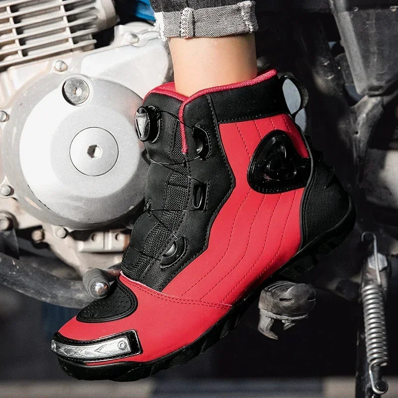 Motorcycle Riding Boots – Men’s & Women’s Anti-Slip Outdoor Racing Sneakers for Road & Mountain Cycling